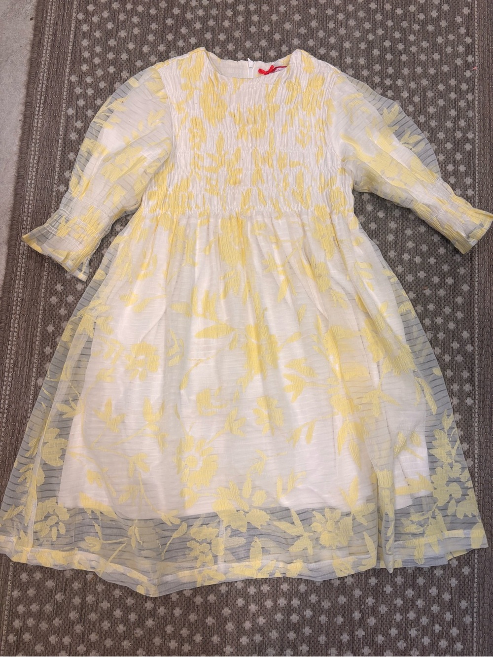 Beautiful smocked floral overlay dress. Lined sleeves and dress. Melange Girls
